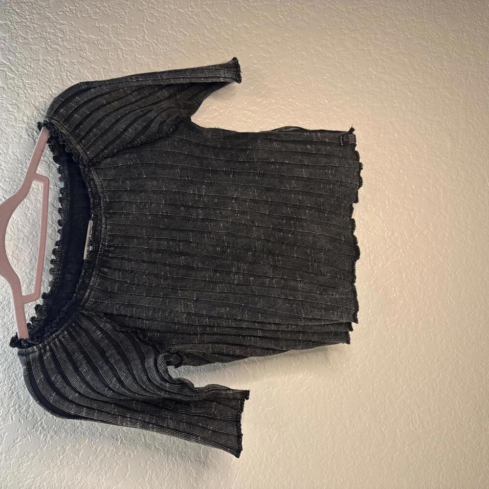 NWOT We The Free Meant to Be Ribbed Cropped Ruffle Tshirt Size Medium